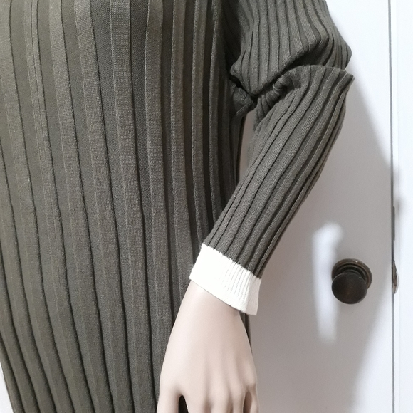 Vintage Olive Green Long sleeve Sweater Dress by J/M Dress MSRP: $65. - Picture 3 of 10
